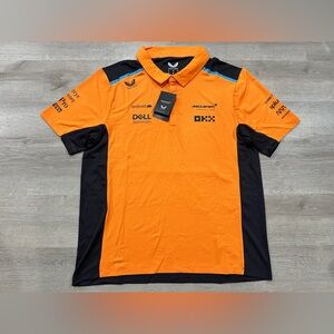 N104 NWT Castore McLaren Formula 1 Mens Sz XL Polo Shirt Orange F1